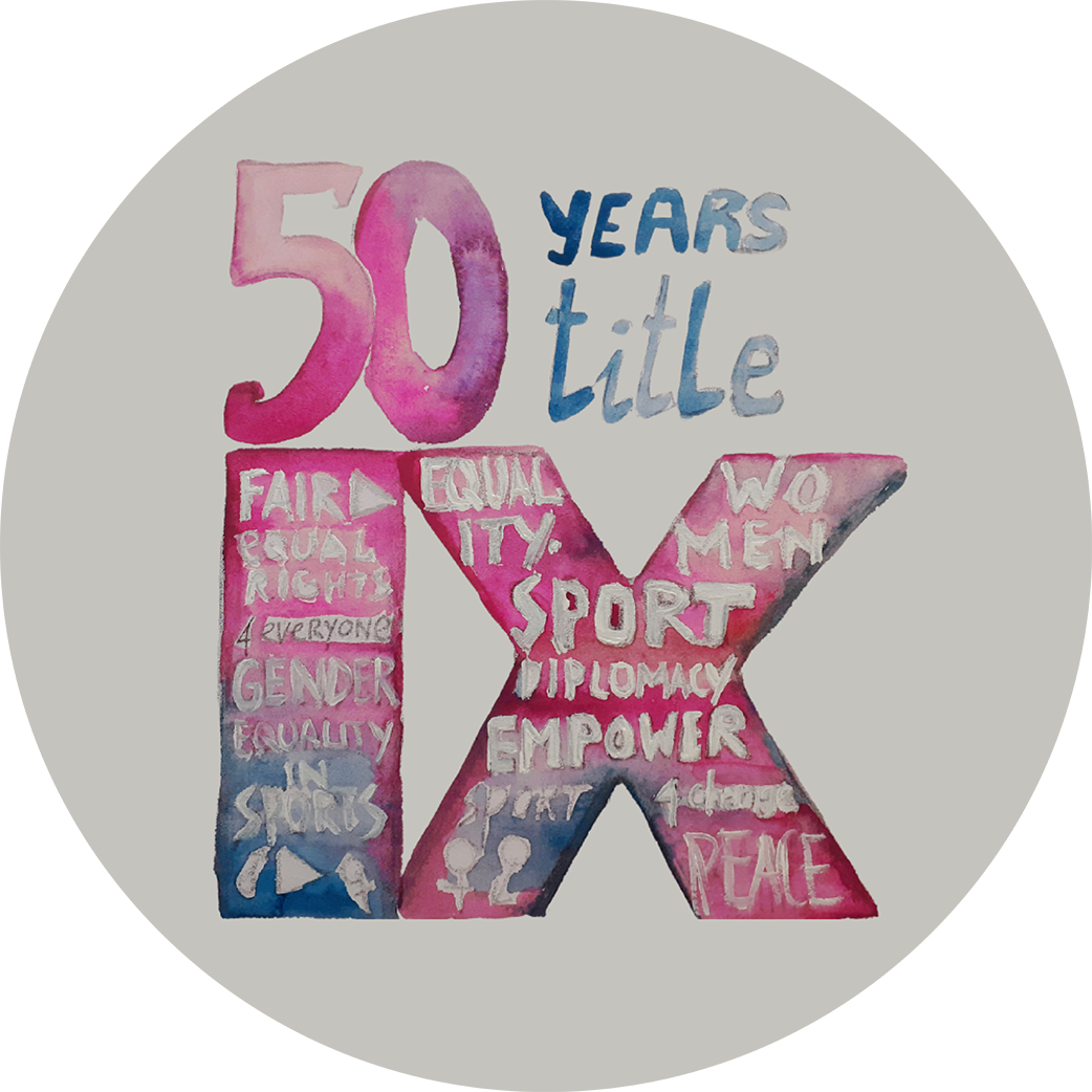 logo of 50 years of title ix